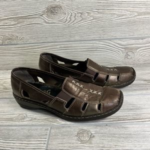 Rieker Brown Leather Slip On Anti-Stress Shoes - Women's 8